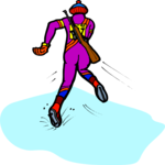 Skier with Hunting Rifle Clip Art
