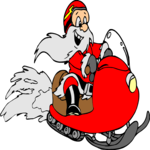 Santa in Snowmobile Clip Art