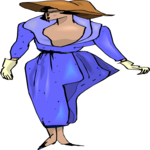 Woman in Dress with Hat Clip Art