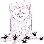 Tree - I Love You Clip Art
