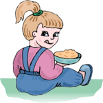 Kid Eating Oatmeal Clip Art