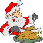 Santa Eating Dinner Clip Art