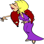 Woman with Stole Clip Art