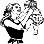 Mother Holding Baby 2 Clip Art