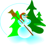 Snowman & Trees