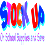 Stock Up on School Supplies Clip Art