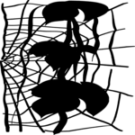 Spider Web on Stem Clip Art