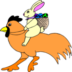 Bunny Riding Hen
