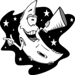 Moon Holding Megaphone