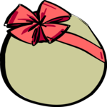 Egg with Bow 1 Clip Art