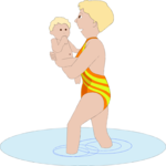 Woman & Child in Water 1