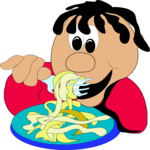 Eating Noodles 1 Clip Art