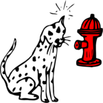 Dog with Hydrant 2 Clip Art
