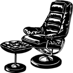 Armchair & Stool Clip Art