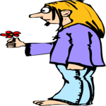 Hippie Man with Flower