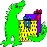 Dinosaur & Gifts 1 Clip Art