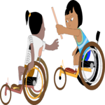 Racing - Wheelchair Relay 2 Clip Art