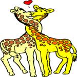 Lovers - Giraffes Clip Art