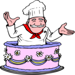 Chef in Cake Clip Art