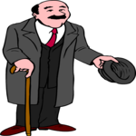 Man with Cane 3 Clip Art
