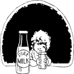 People, Girl Drinking Milk Clip Art