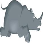 Rhino Running 2 Clip Art