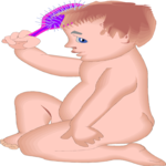 Baby Brushing Hair Clip Art