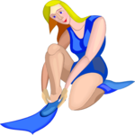 Woman with Flippers