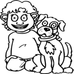 Dog & Kid 01 Clip Art