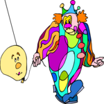 Clown with Balloon 5 Clip Art
