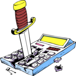 Calculator - Stabbed Clip Art