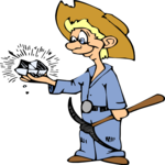 Prospector with Rock