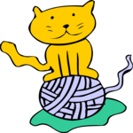 Cat with Yarn 5 Clip Art