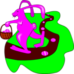 Bunny with Basket 03 Clip Art