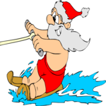 Santa Waterskiing Clip Art