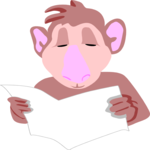 Monkey Reading Clip Art