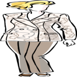 Woman in Suit 03 Clip Art