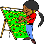 Woman Weaving 2 Clip Art
