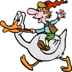 Elf Riding Duck