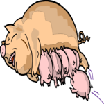 Pig Feeding Piglets 4 Clip Art