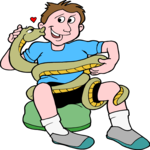 Boy & Snake Clip Art