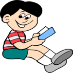 Boy Reading 3 Clip Art