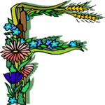 Flowery F 1 Clip Art