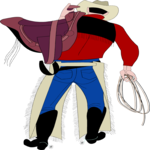 Cowboy with Saddle