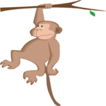 Monkey Hanging on Tree 3 Clip Art