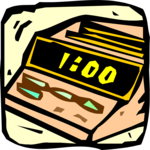 Digital Alarm - 01 o'Clock Clip Art