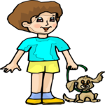 Boy & Dog 5 Clip Art