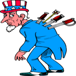 Uncle Sam - Back Stabbed Clip Art