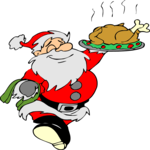 Santa with Turkey Dinner