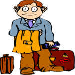Man with Luggage 02 Clip Art